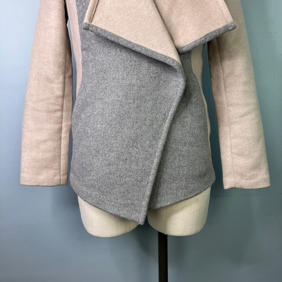 Lucky Brand Beige Tan and Gray Asymmetrical Wool Blend Jacket Women's Size XS - Picture 3 of 16